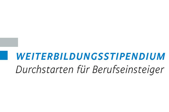 Logo des Weiterbildungsstipendiums, "Durchstarten für Berufseinsteiger"