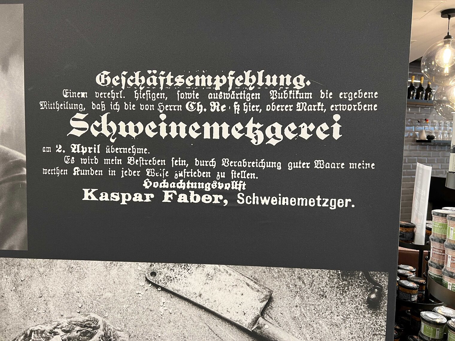 Altes Schild aus einer Metzgerei