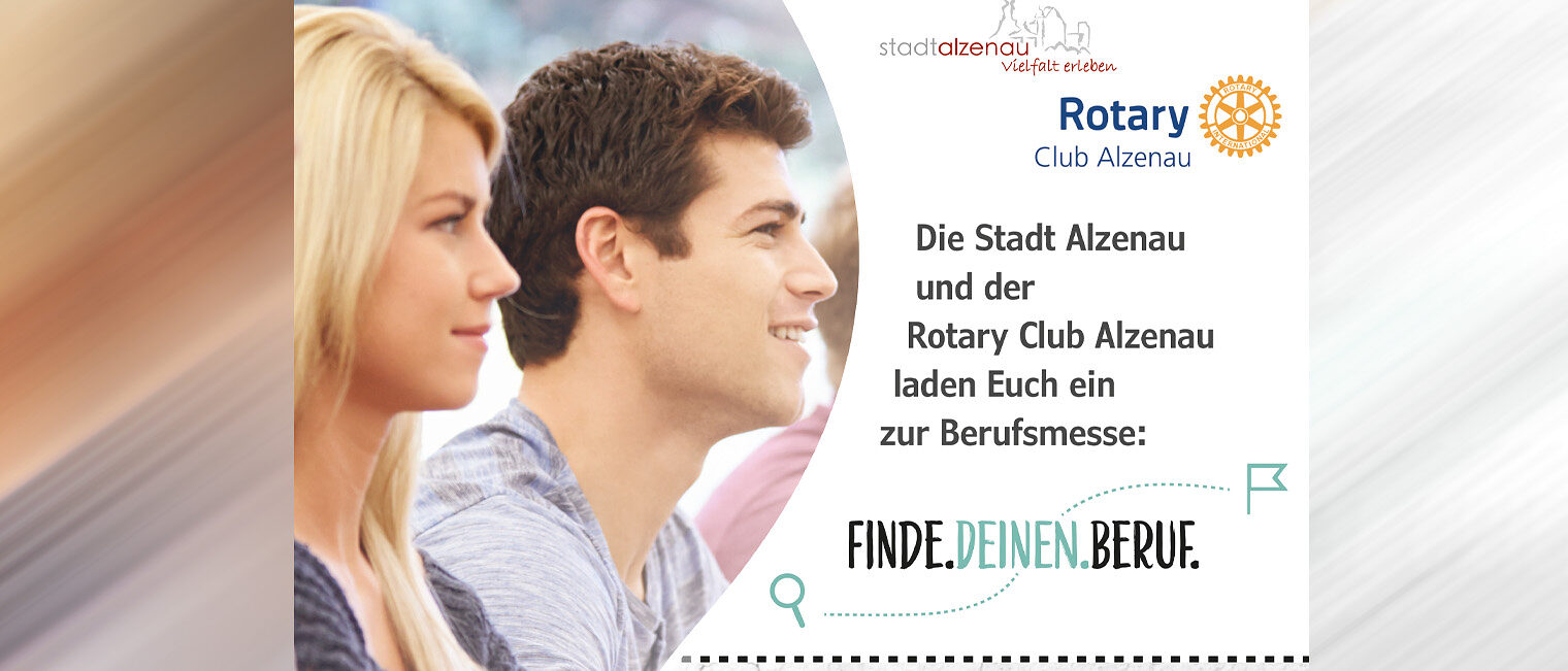 Flyer der Messe finde deinen Beruf mit Schriftzug und Bild
