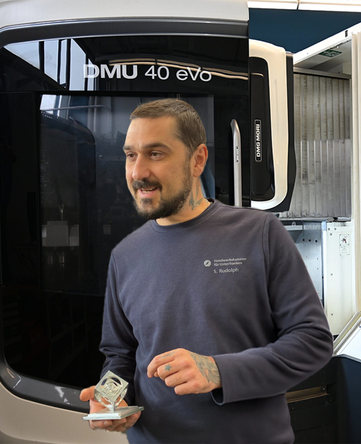 Sven Rudolph im CNC-Kurs - erfahrener Ausbilder für Feinwerktechnik im Bildungszentrum Aschaffenburg