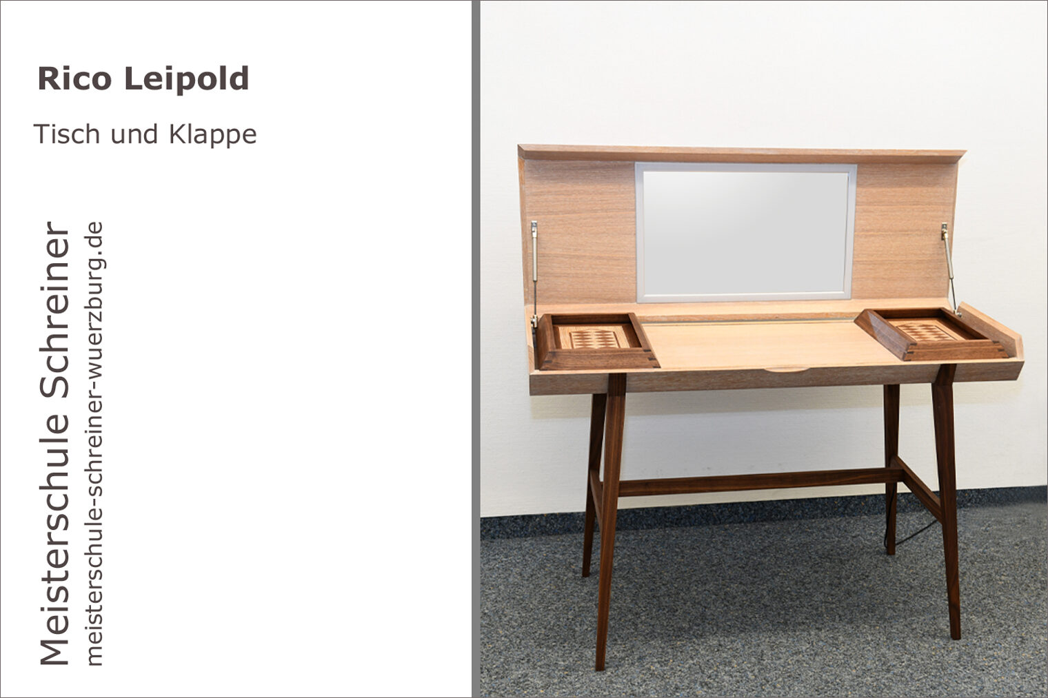 Meisterstück "Tisch und Klappe" aus der Schreinermeisterschule Würzburg
